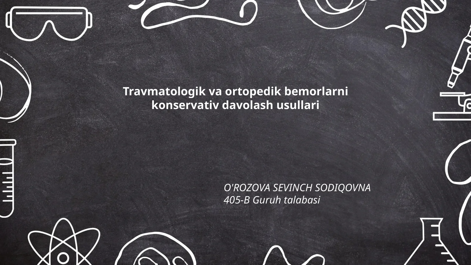 Travmatologik va ortopedik bemorlarni konservativ davolash usullari