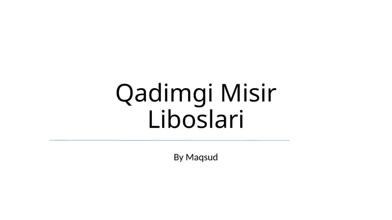 Qadimgi Misir Liboslari