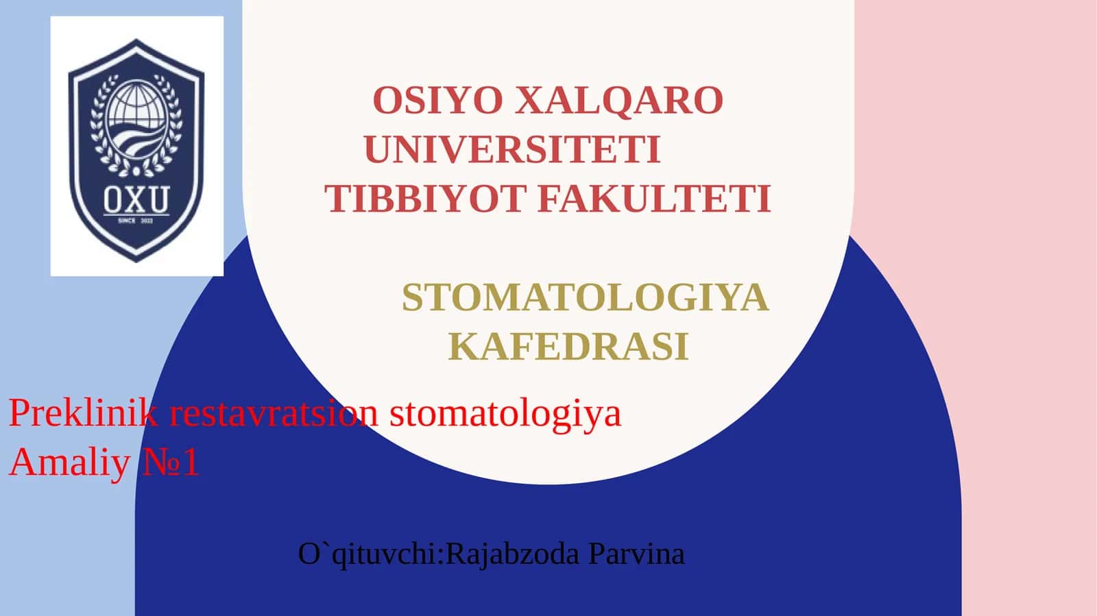 Preklinik restavratsion stomatologiya