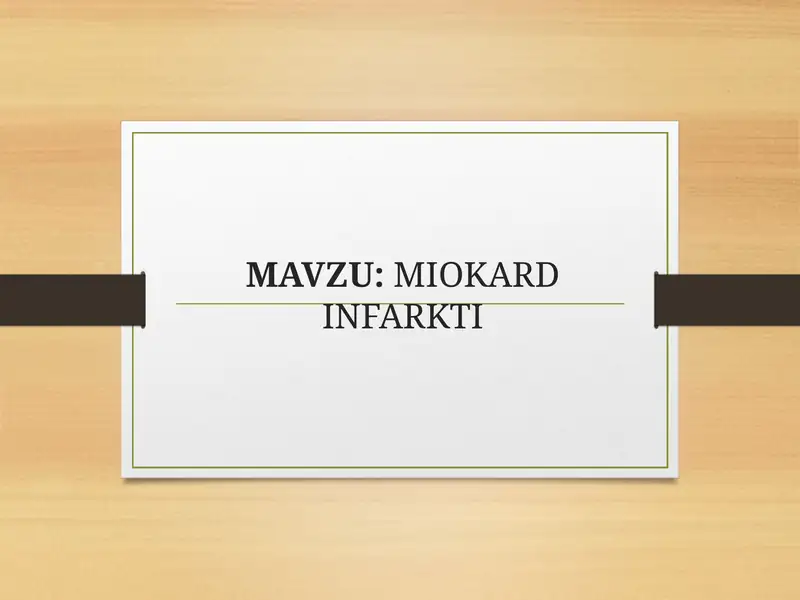 MIOKARD INFARKTI