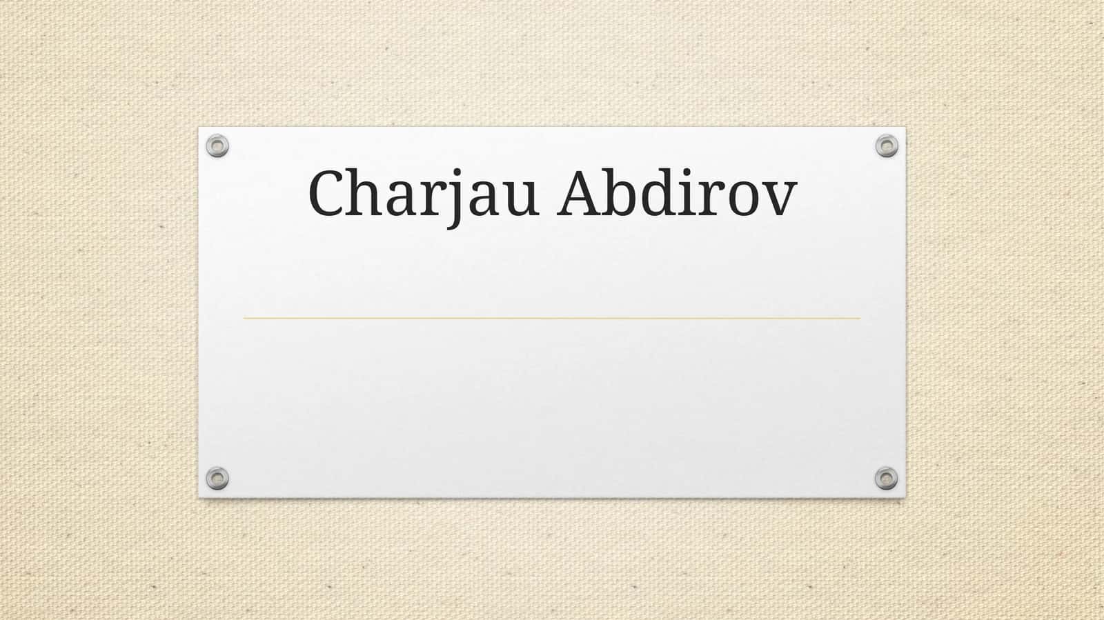 Charjau Abdirov