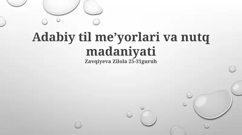 Adabiy til meʼyorlari va nutq madaniyati