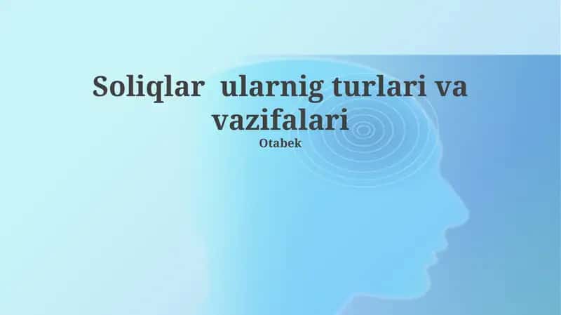Soliqlar turlari va vazifalari