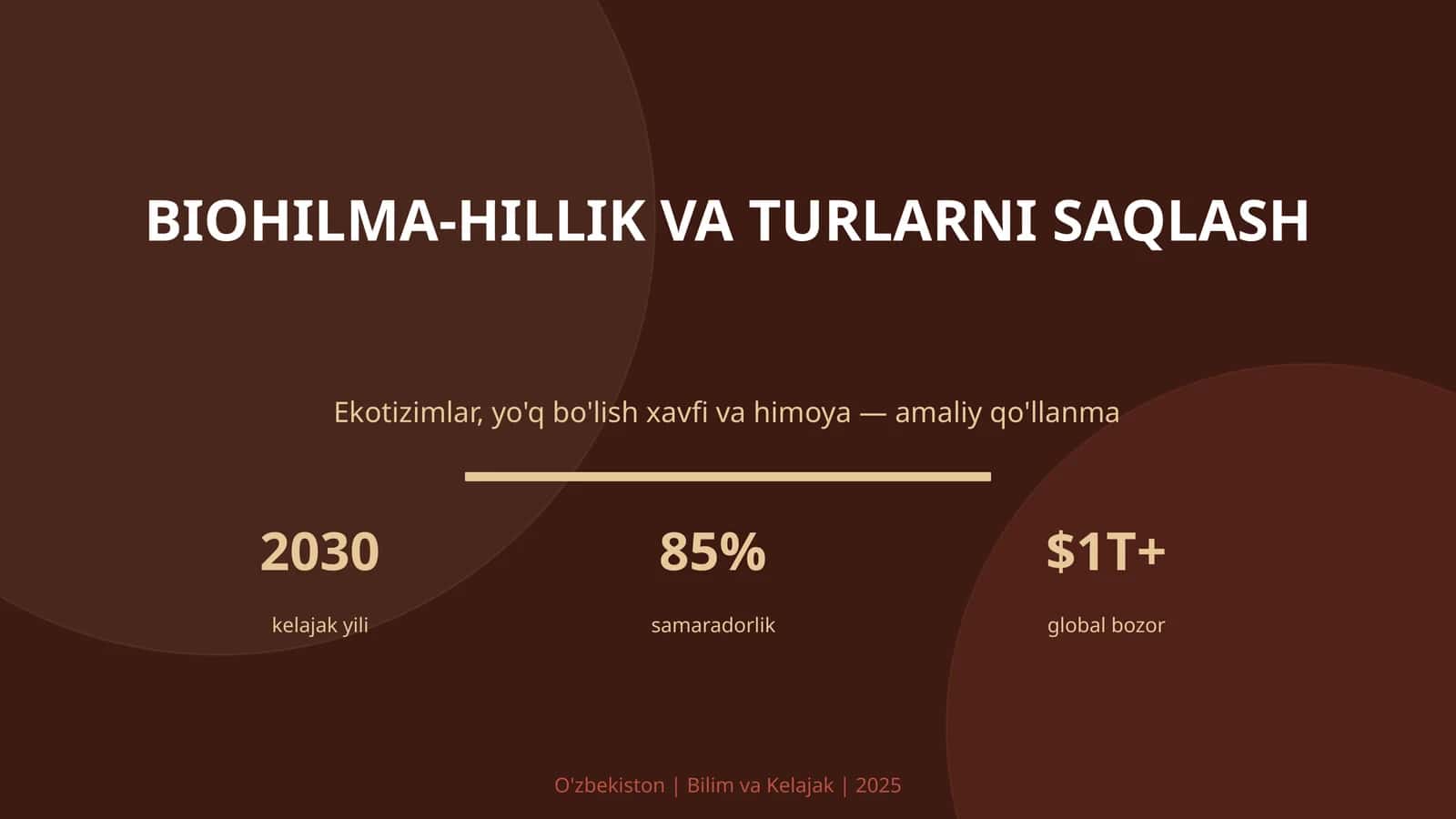 Biohilma-hillik va turlarni saqlash