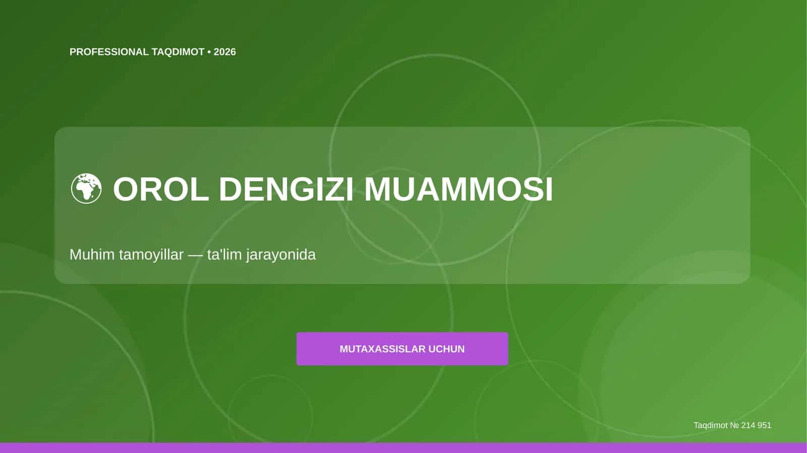 OROL DENGIZI MUAMMOSI