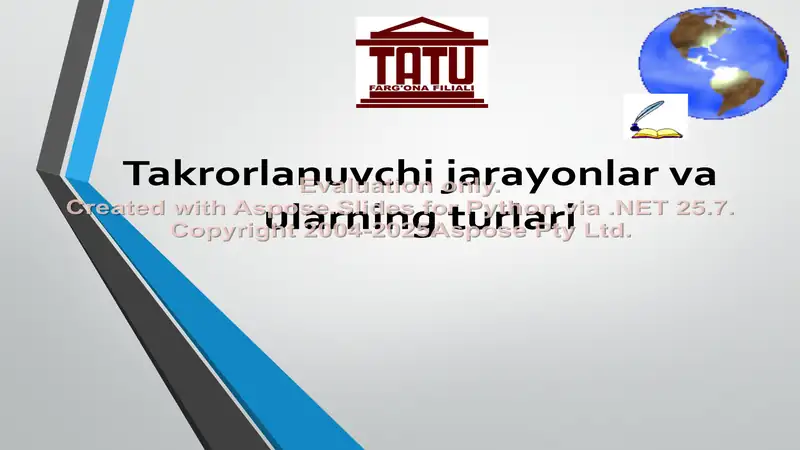 Takrorlanuvchi jarayonlar va ularning turlari