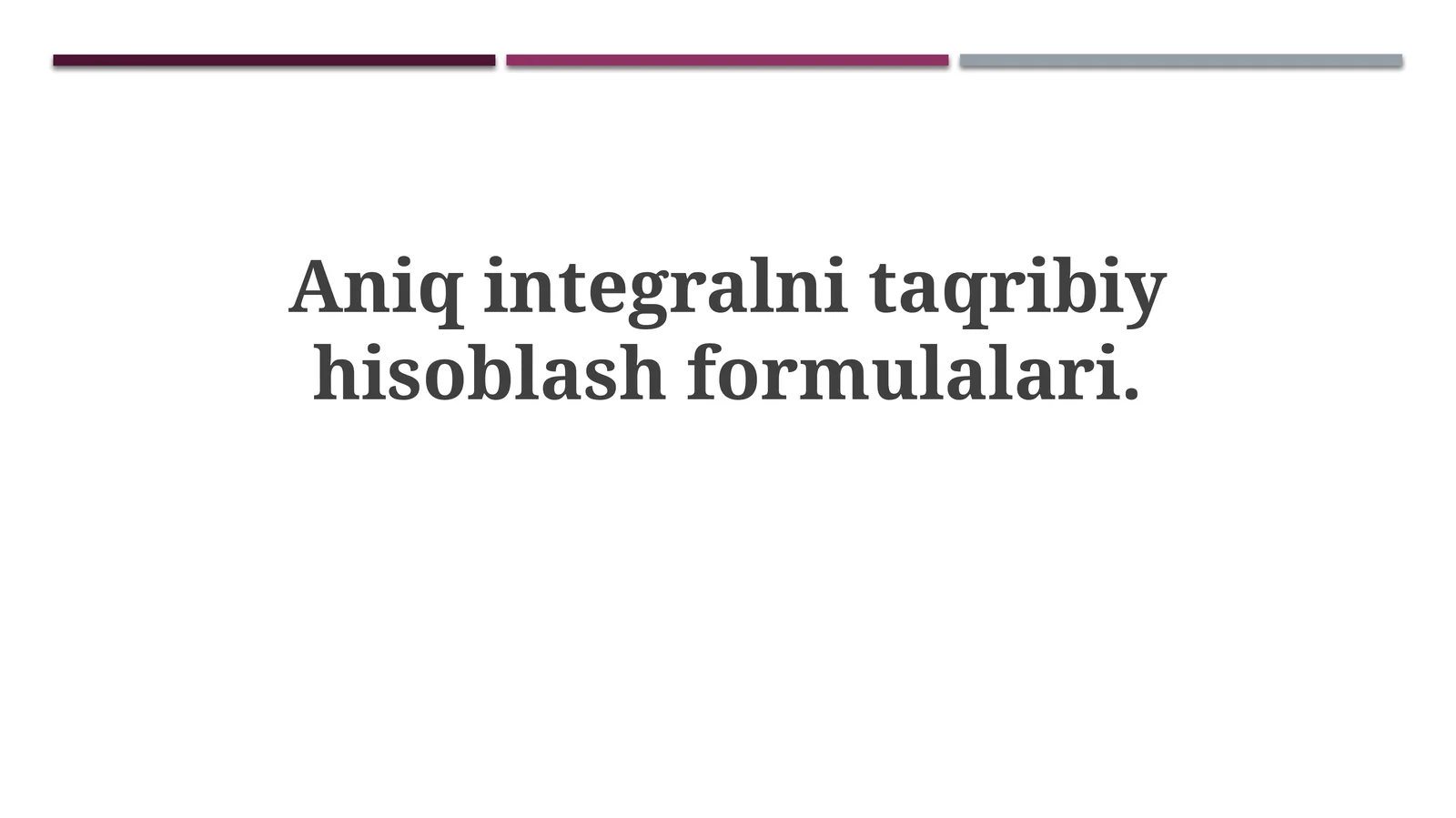 Trapesiya va Simpson formulalari