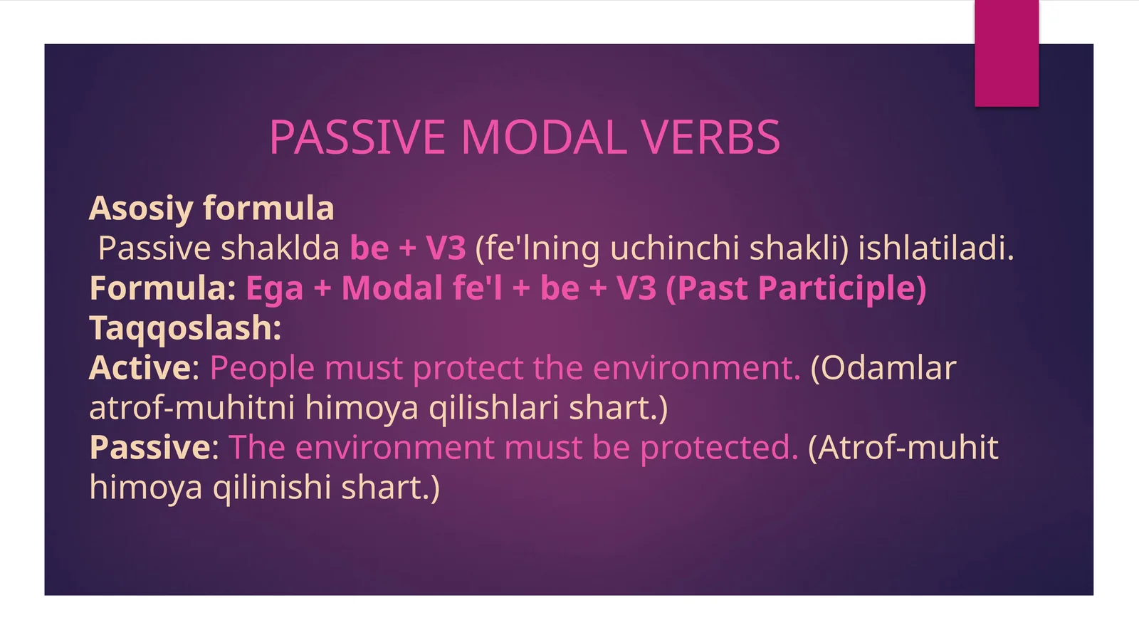 PASSIVE MODAL VERBS