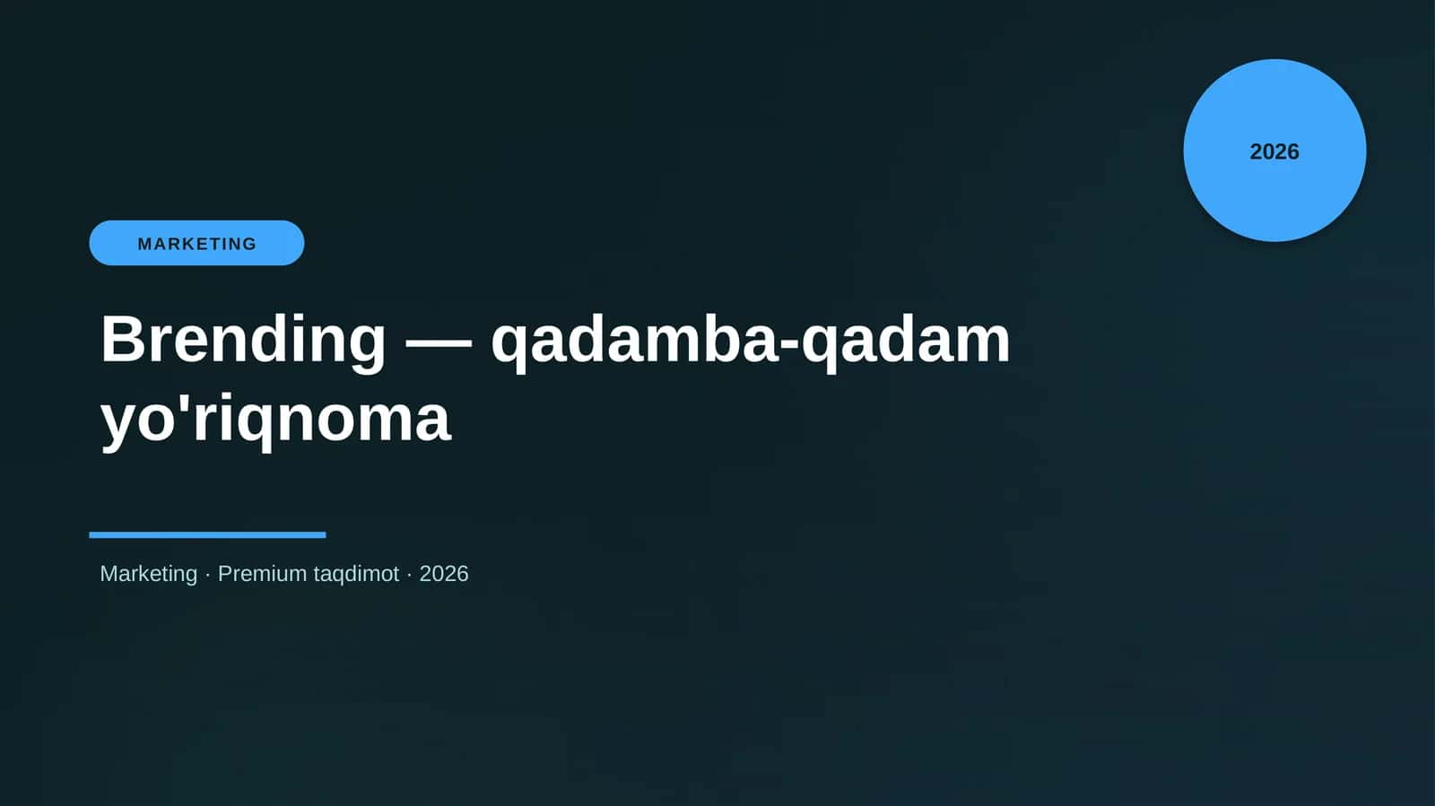Brending — qadamba-qadam yo'riqnoma