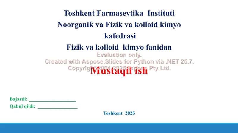 11.1. Kolloid eritmalarning olinishi. Taqdimot, 11 bet