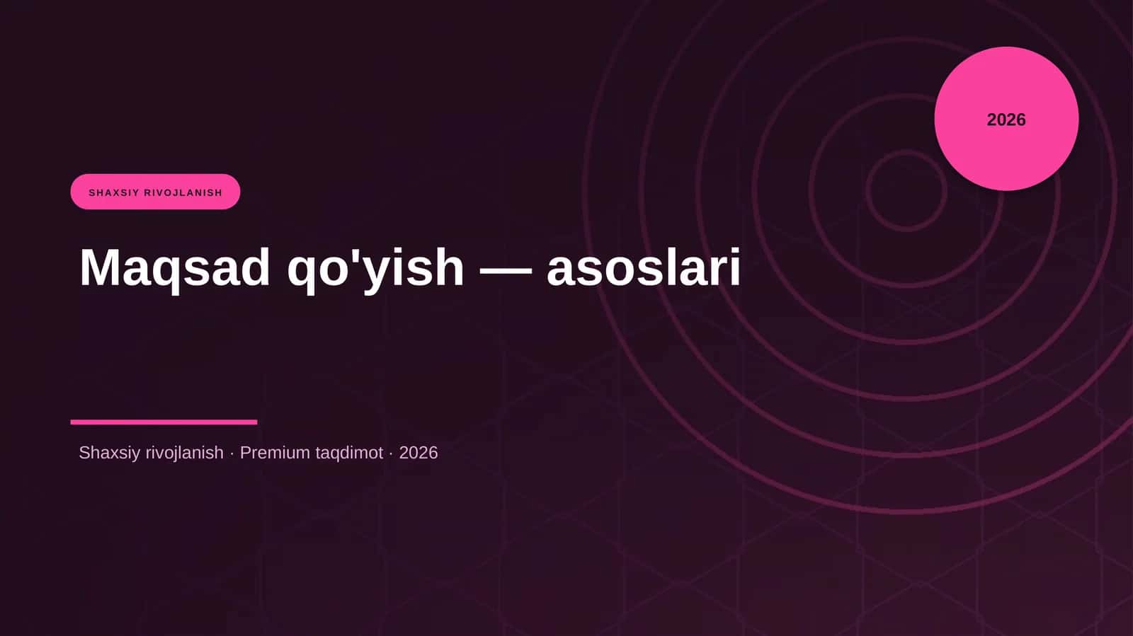 Maqsad qo'yish — asoslari