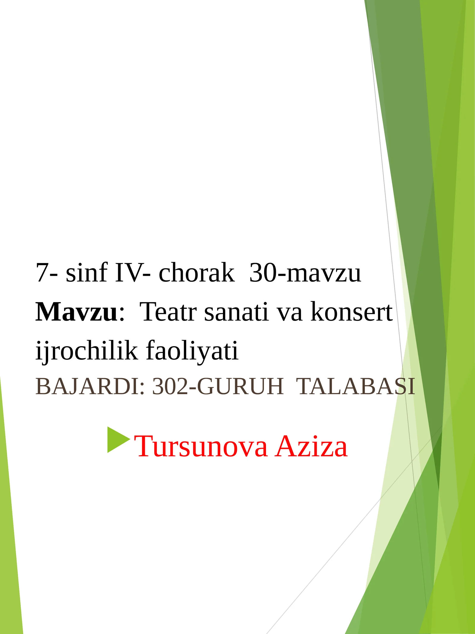 Teatr san'ati va konsert ijrochilik faoliyati