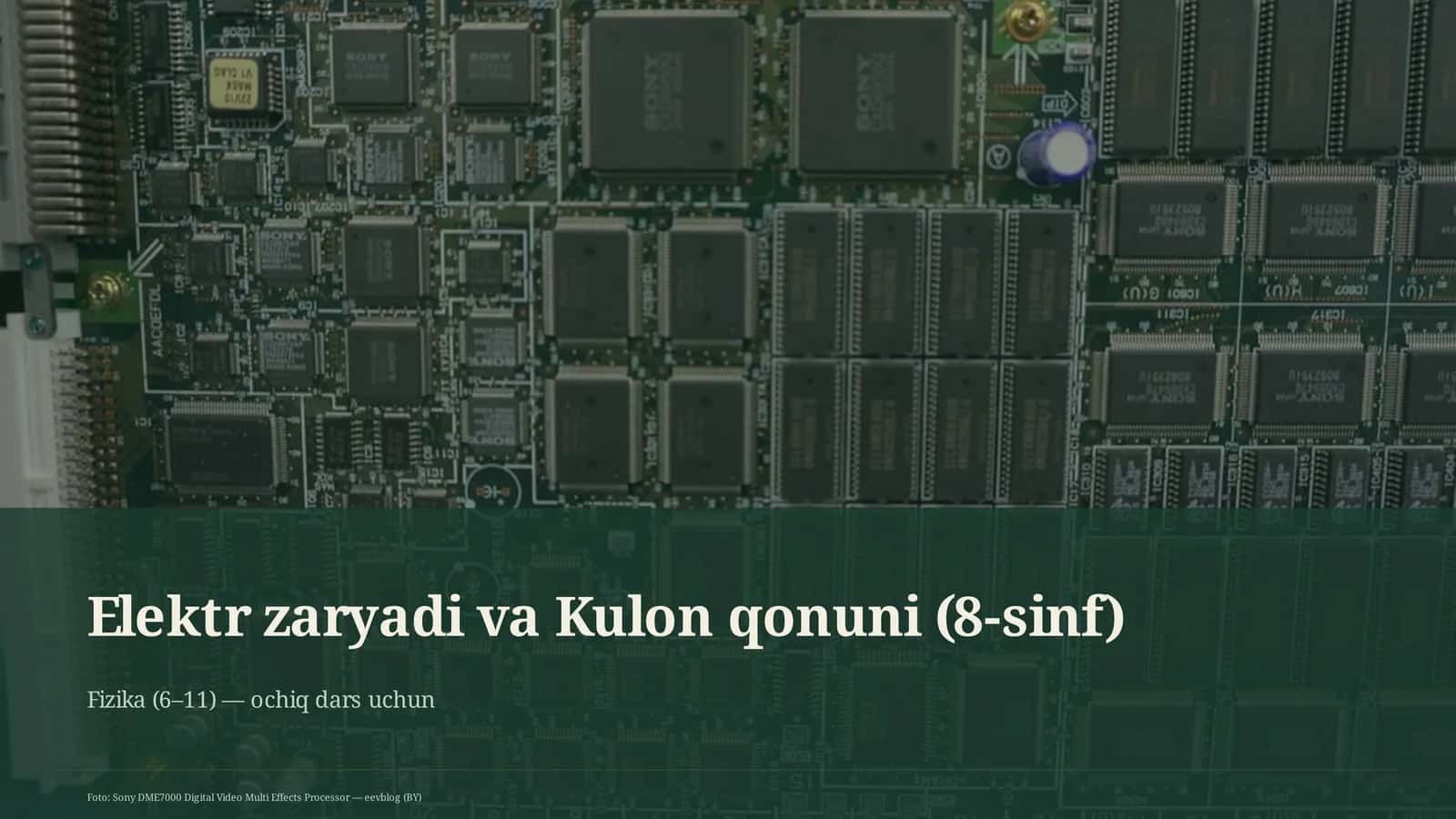 Elektr zaryadi va Kulon qonuni (8-sinf)