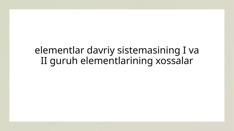 Davriy Elementlar