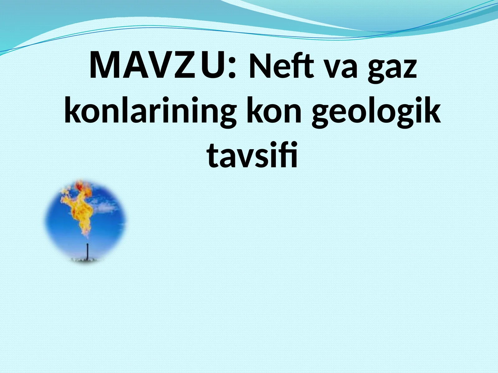 Neft va gaz konlarining kon geologik tavsifi