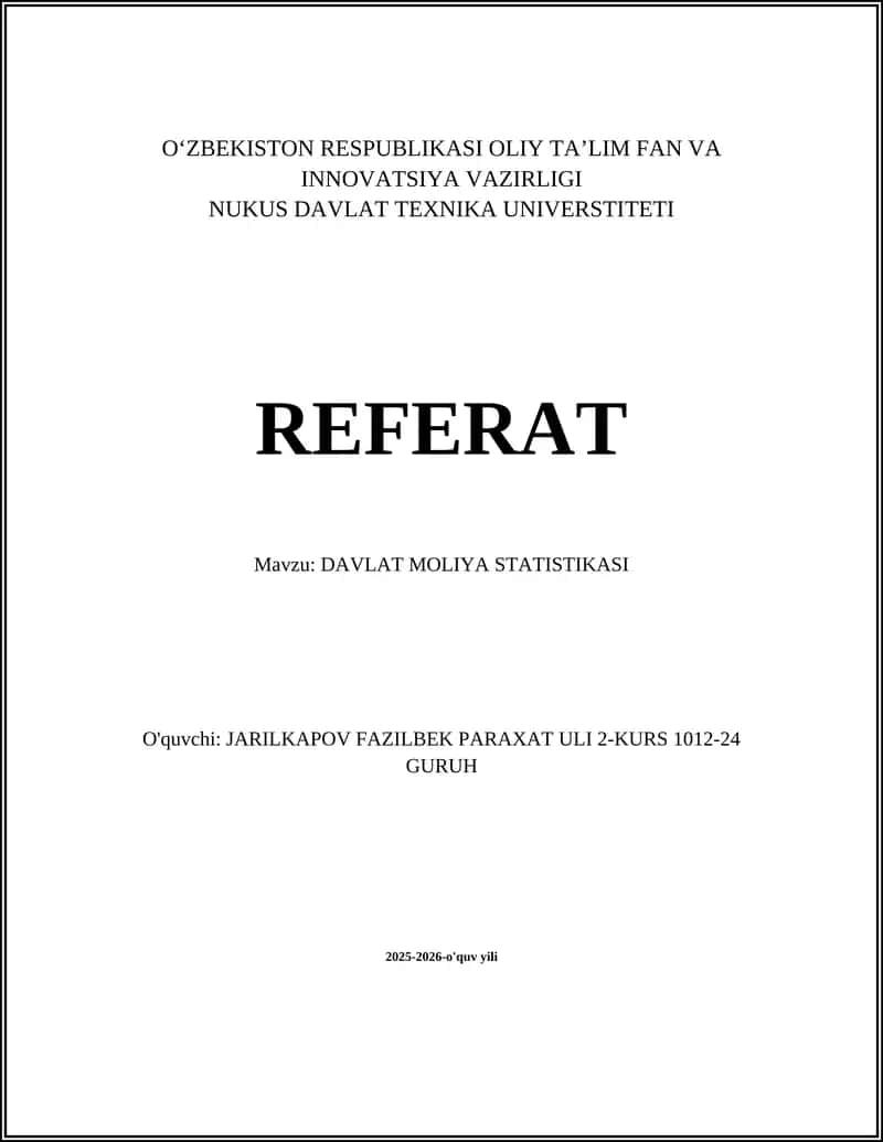 Davlat moliya statistikasi