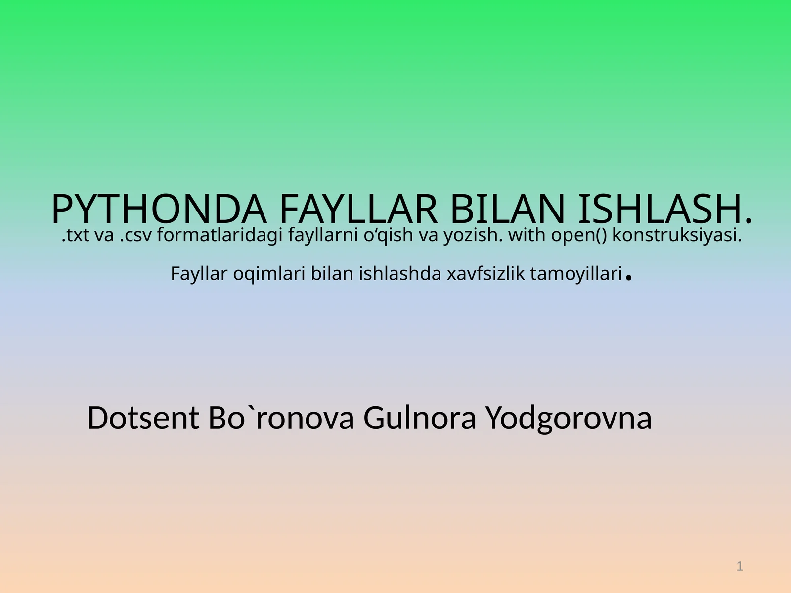 Fayllar bilan ishlash