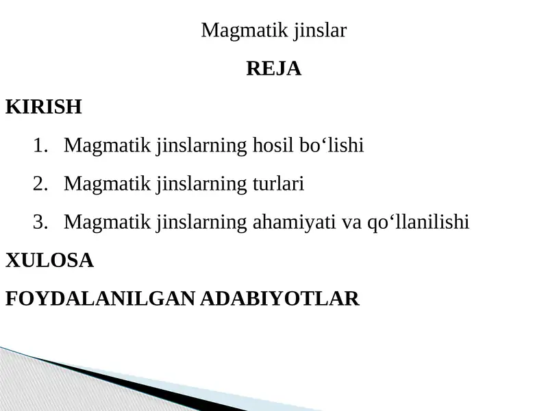 Magmatik jinslar