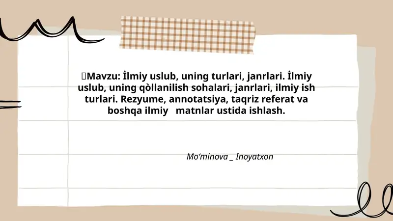 İlmiy uslub, uning turlari, janrlari