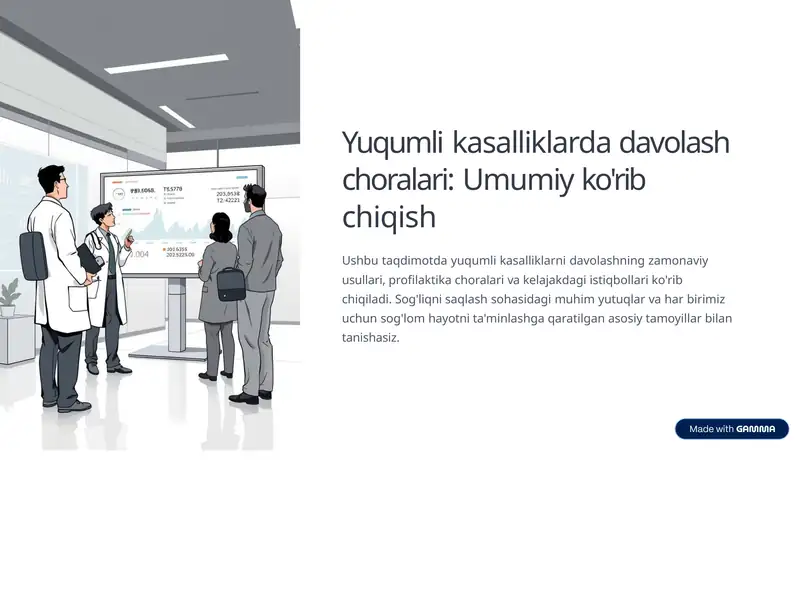 Yuqumli kasalliklarda davolash choralari: Umumiy ko'rib chiqish
