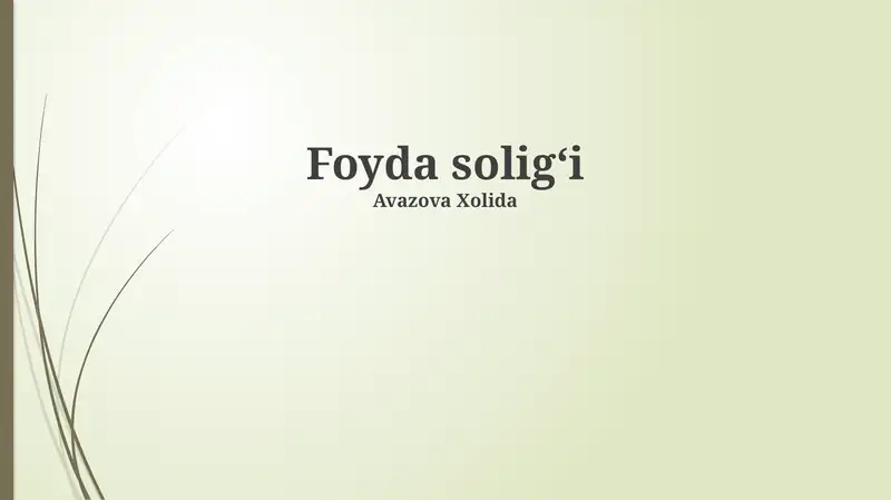Foyda soligʻi