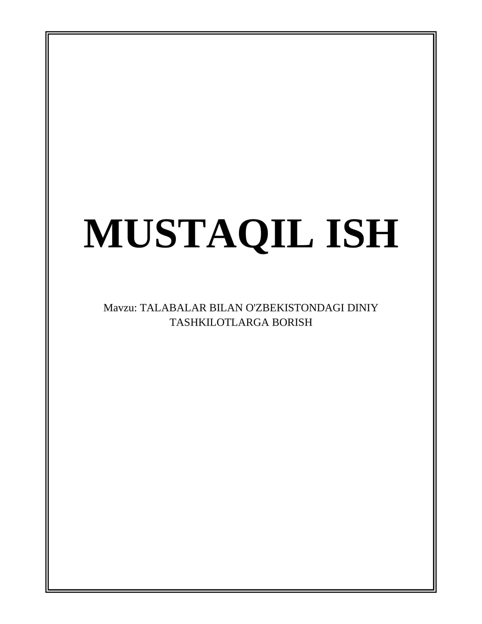 Talabalar bilan diniy tashkilotlarga borish