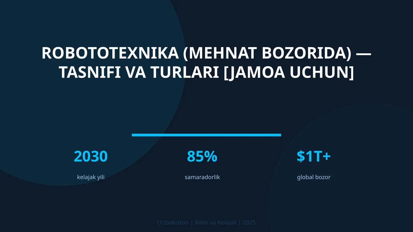 ROBOTOTEXNIKA (MEHNAT BOZORIDA) — TASNIFI VA TURLARI [JAMOA UCHUN]