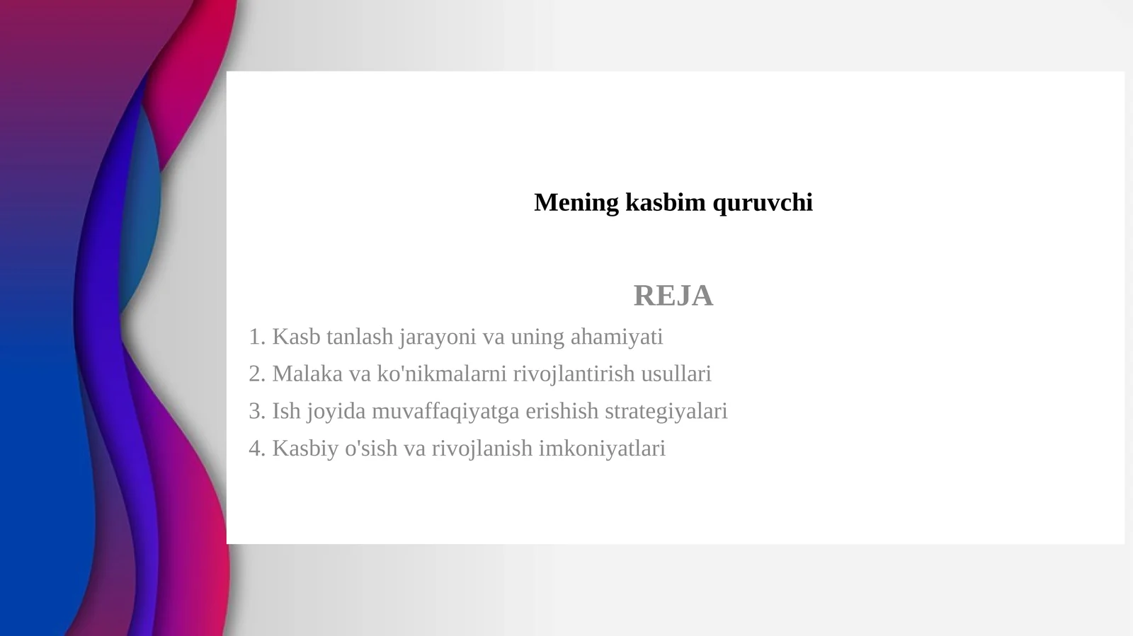 Mening kasbim quruvchi