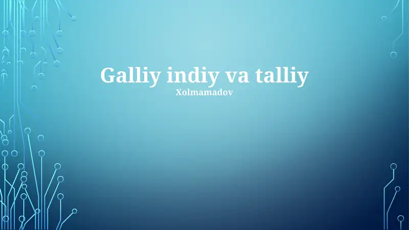 Galliy indiy va talliy