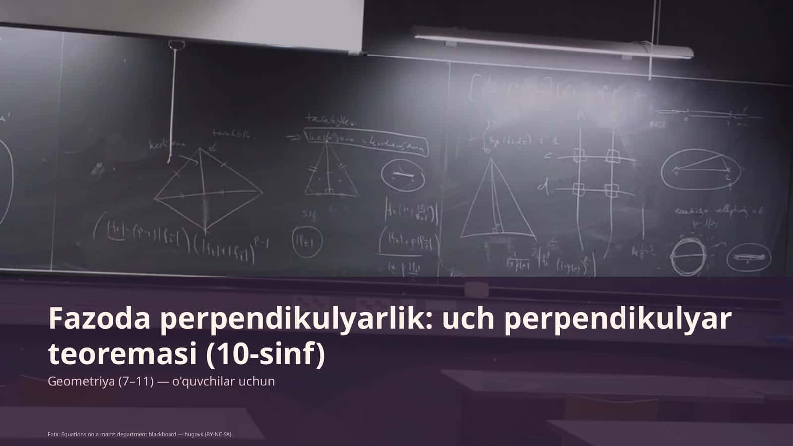 Fazoda perpendikulyarlik: uch perpendikulyar teoremasi (10-sinf)