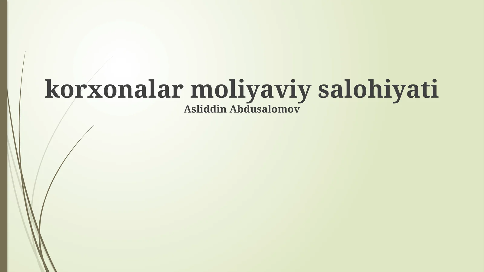 Moliyaviy holat tahlili