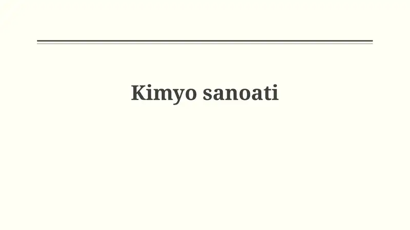 Kimyo Sanoati