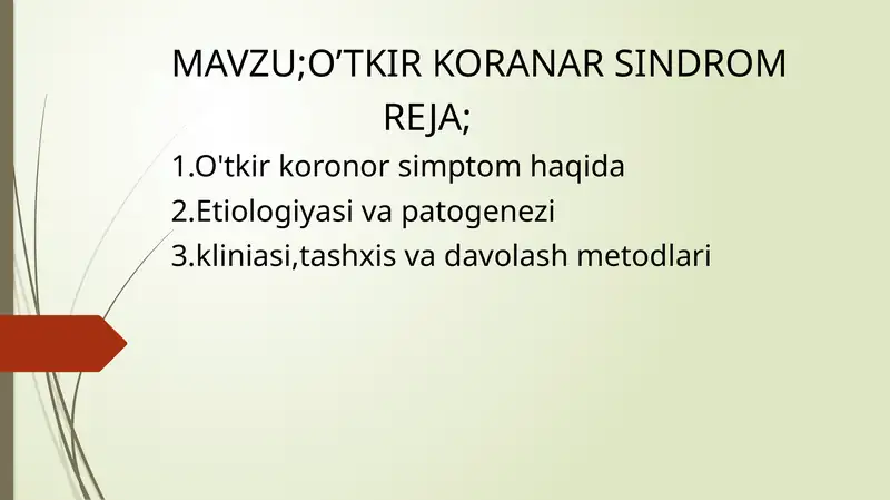 O’TKIR KORANAR SINDROM