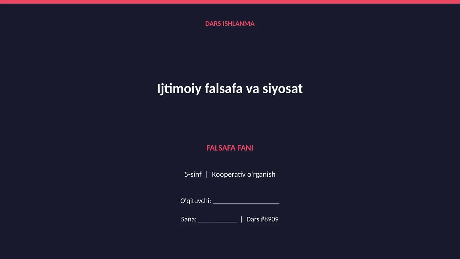 Ijtimoiy falsafa va siyosat