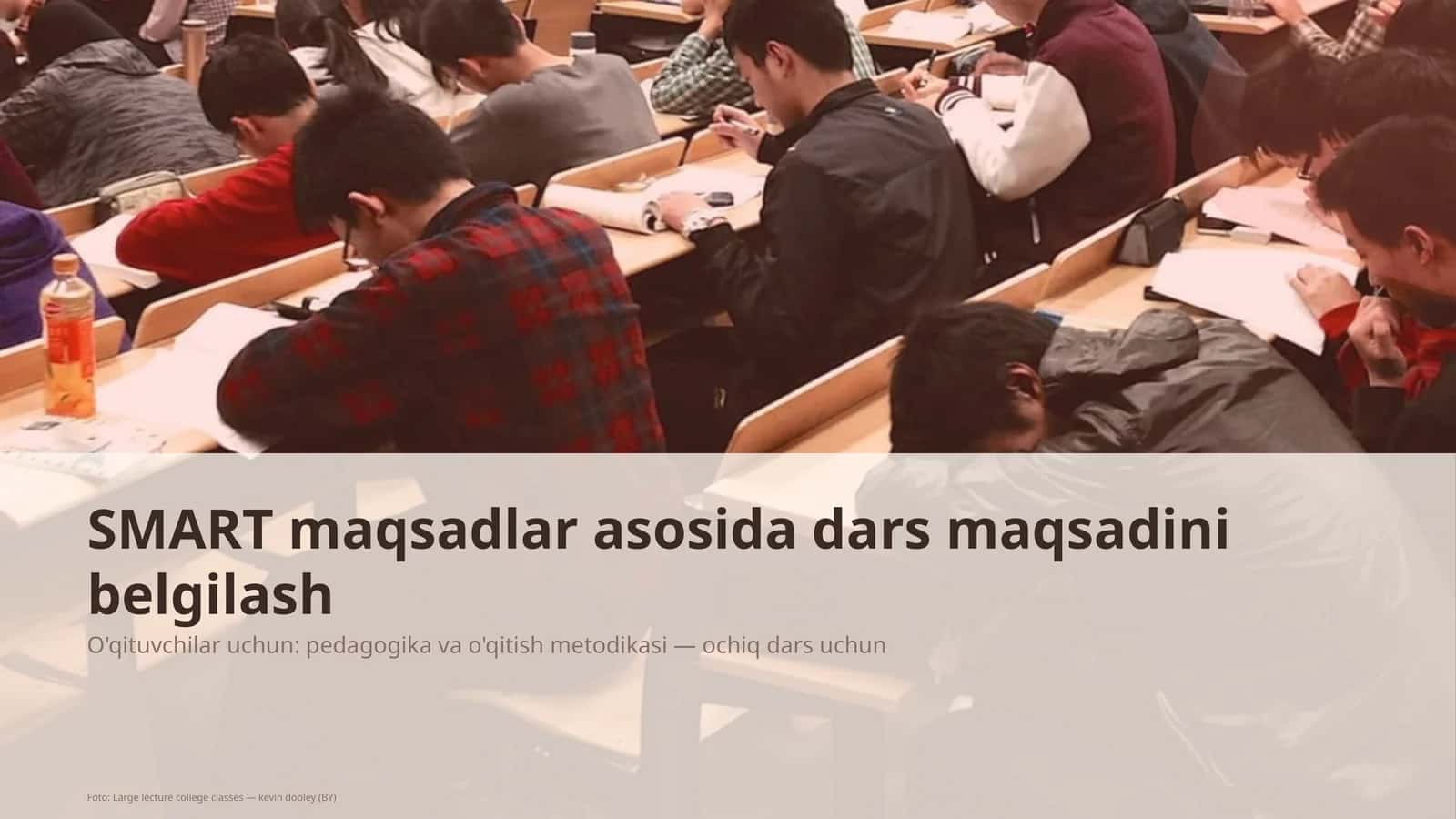 SMART maqsadlar asosida dars maqsadini belgilash