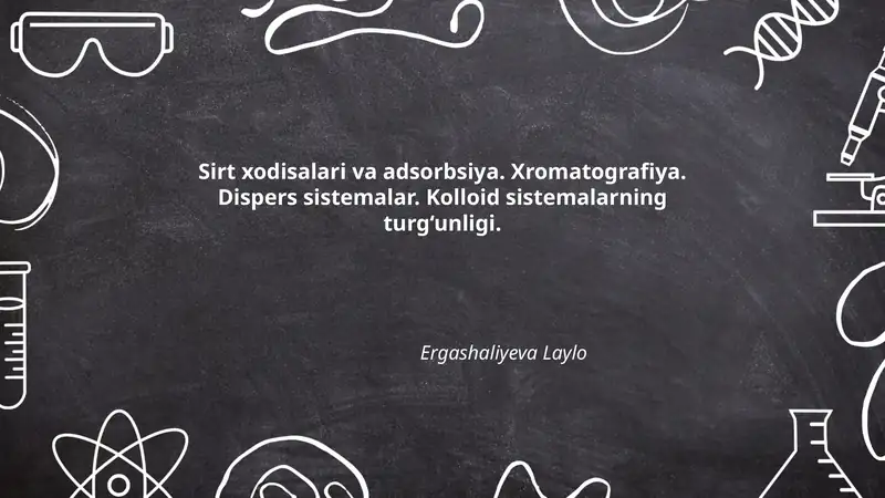 Sirt xodisalari va adsorbsiya