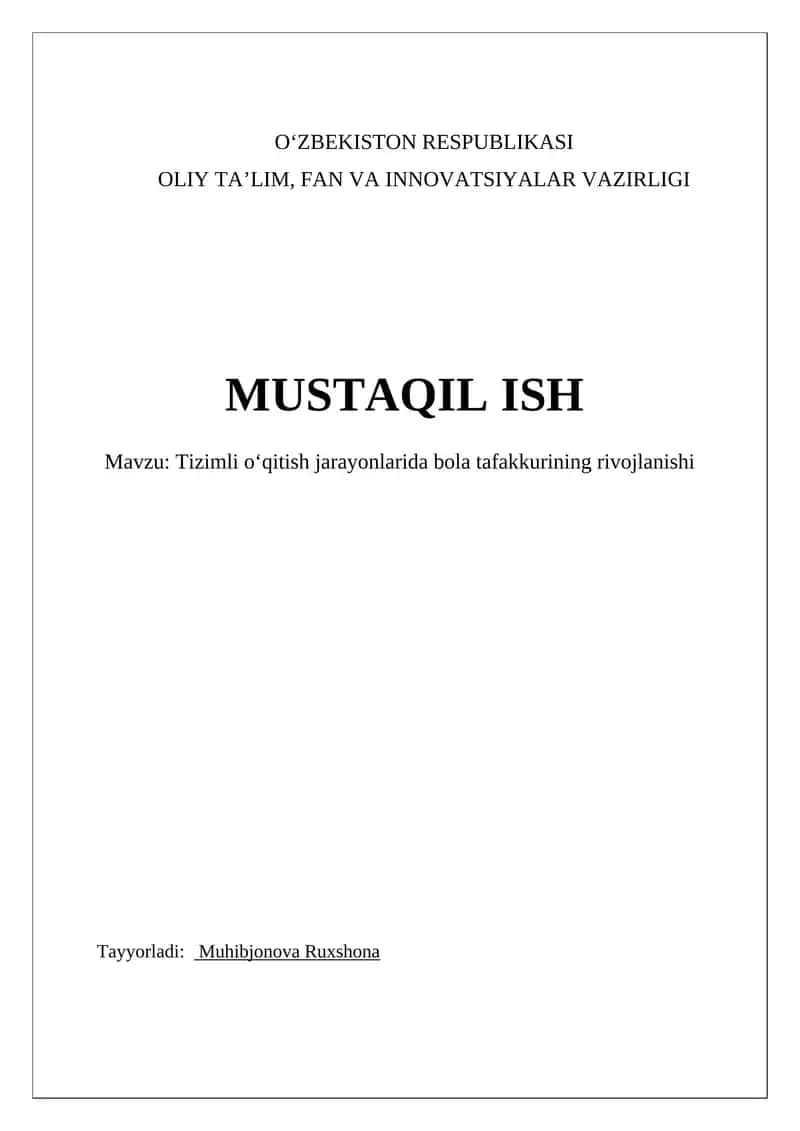 Bolalarning fikrlash rivojlanishiga ta'sir etuvchi omillar