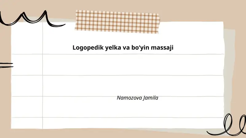 Logopedik yelka va boʻyin massaji