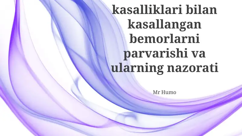 Nafa's o'pka kasalliklari bemorlarini boshqarish va parvarish qilish