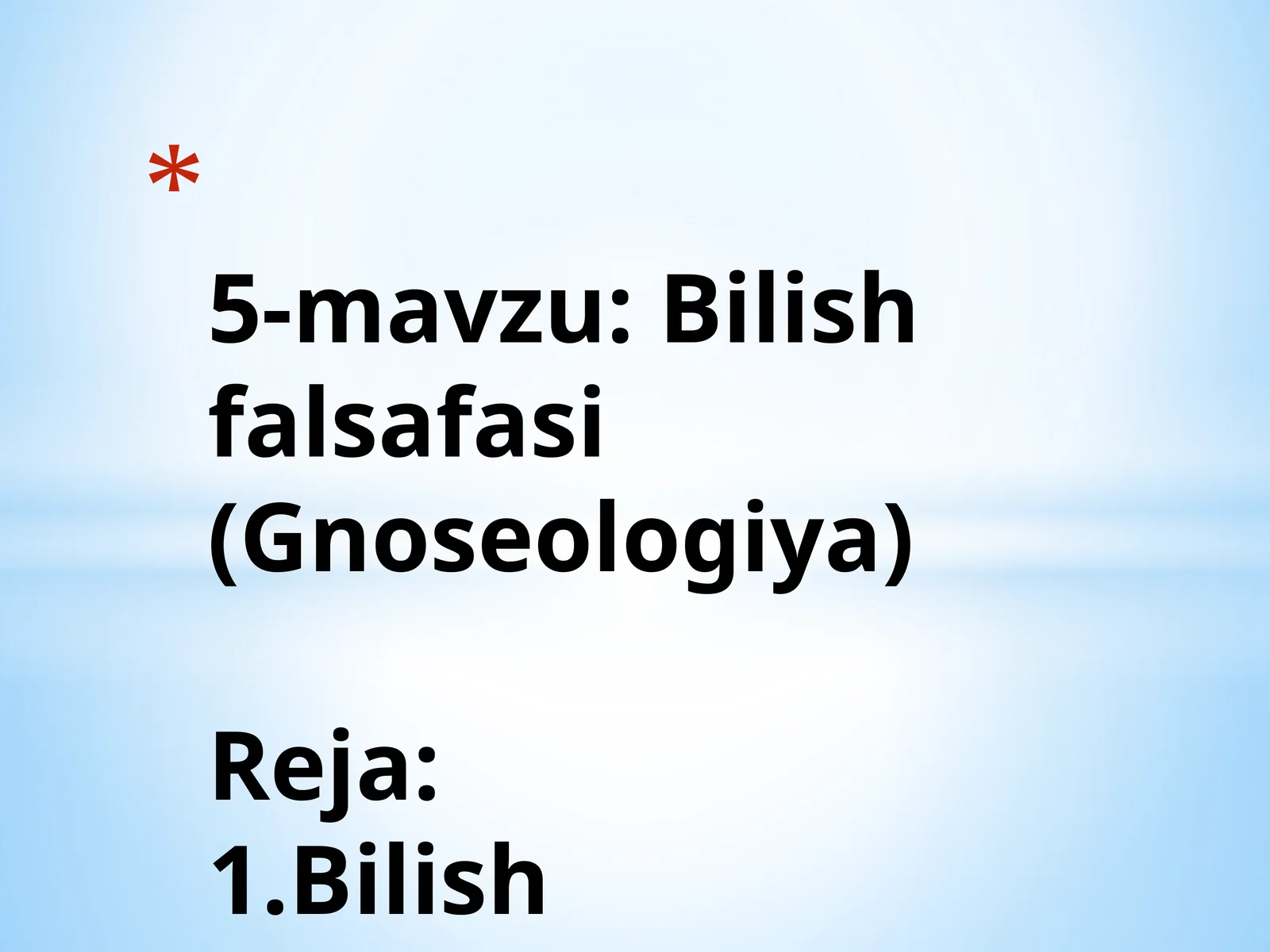 Bilish falsafasi (Gnoseologiya)