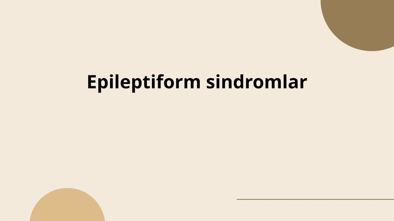 Epileptiform sindromlar