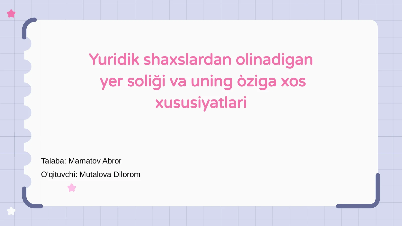 Yer soliği va uning òziga xos xususiyatlari