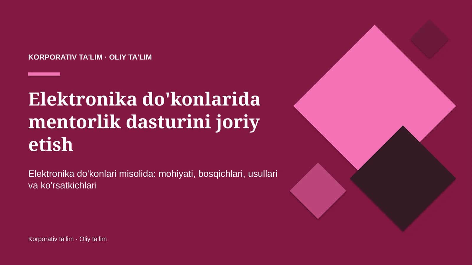 elektronika do'konlarida mentorlik dasturini joriy etish 7933