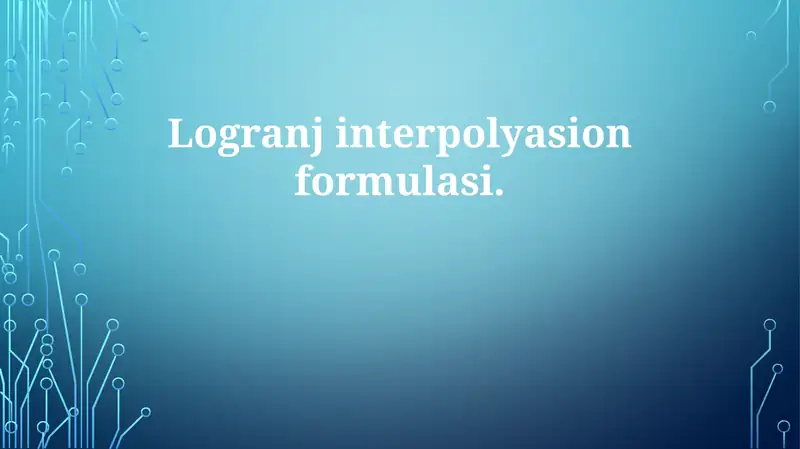 Lagrange Interpolatsiya Formulasi