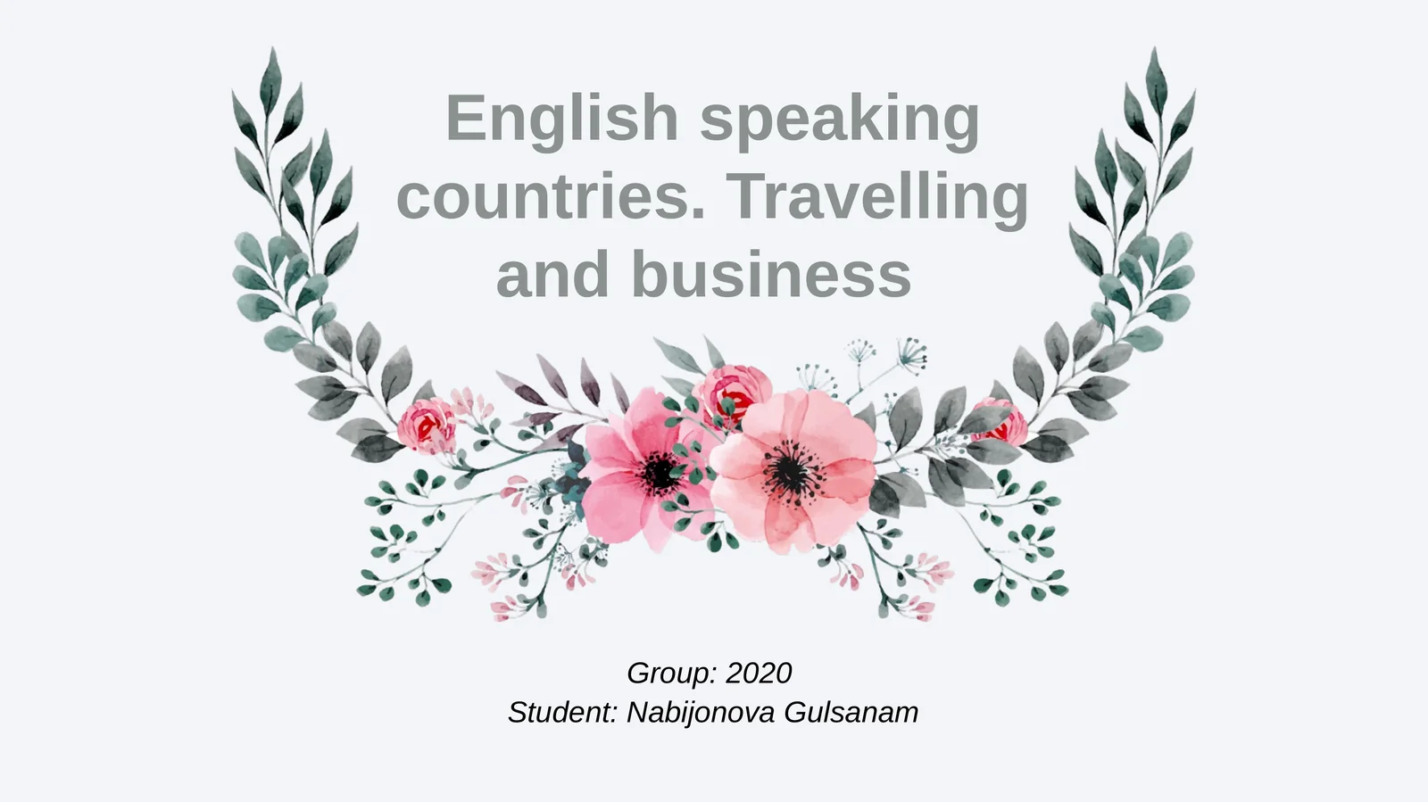 English speaking countries. Travelling and business