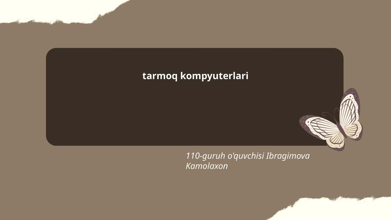 Tarmoq kompyuterlari arxitekturasi