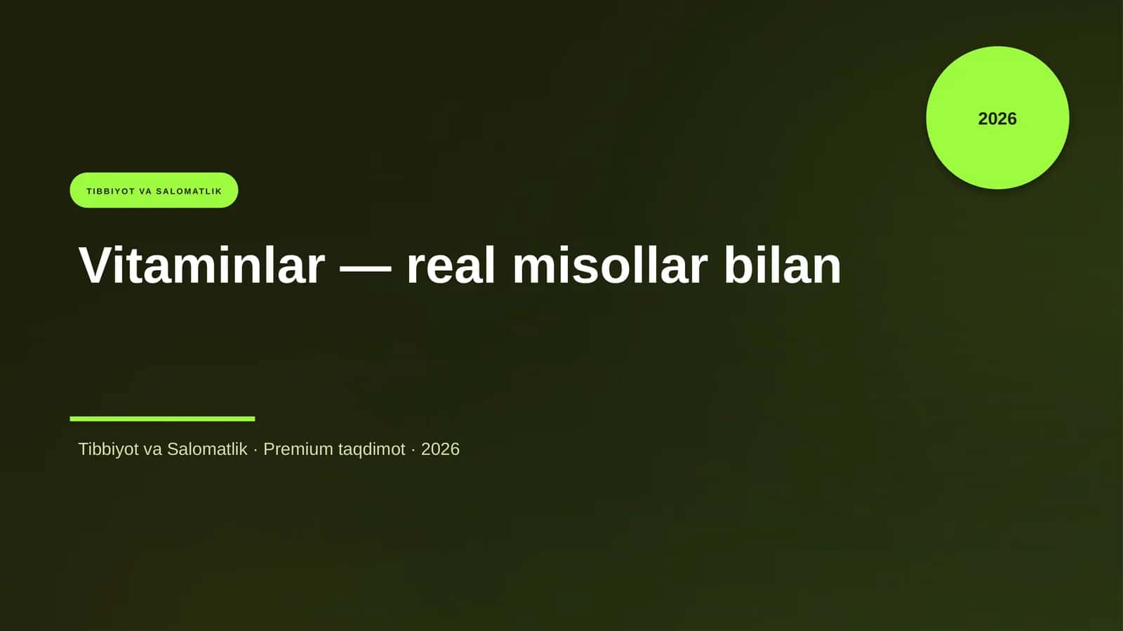 Vitaminlar — real misollar bilan