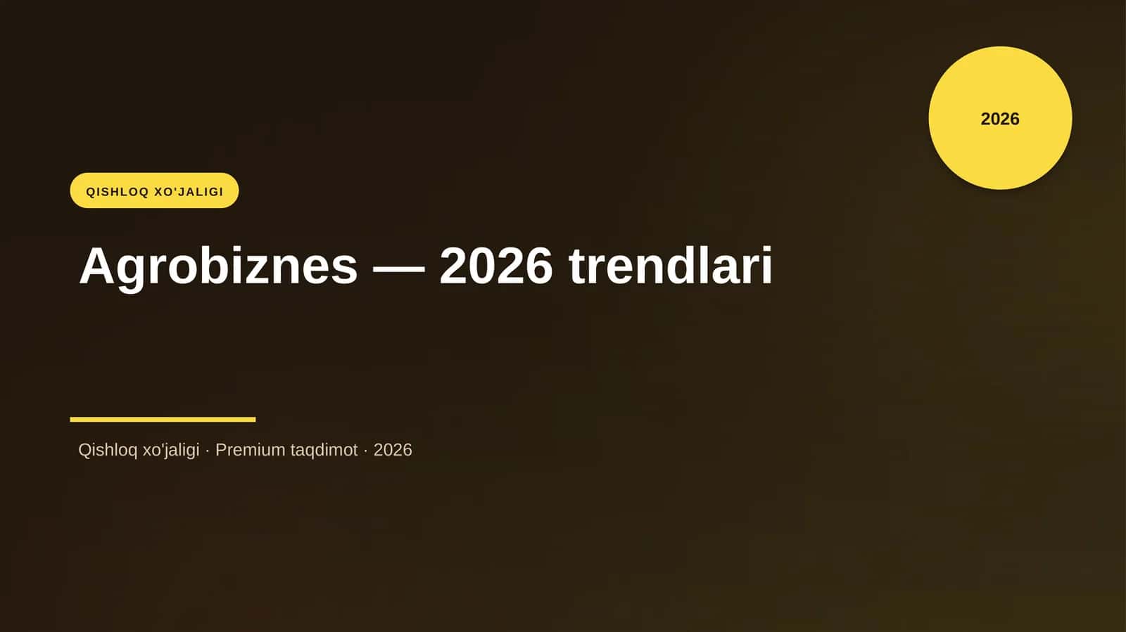 Agrobiznes — 2026 trendlari