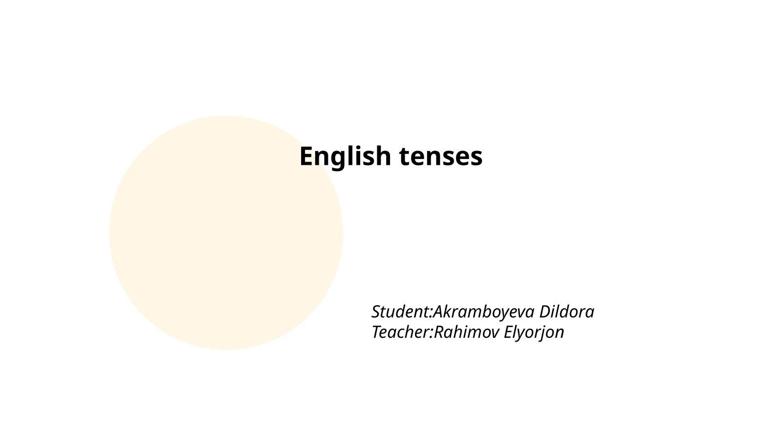 English tenses