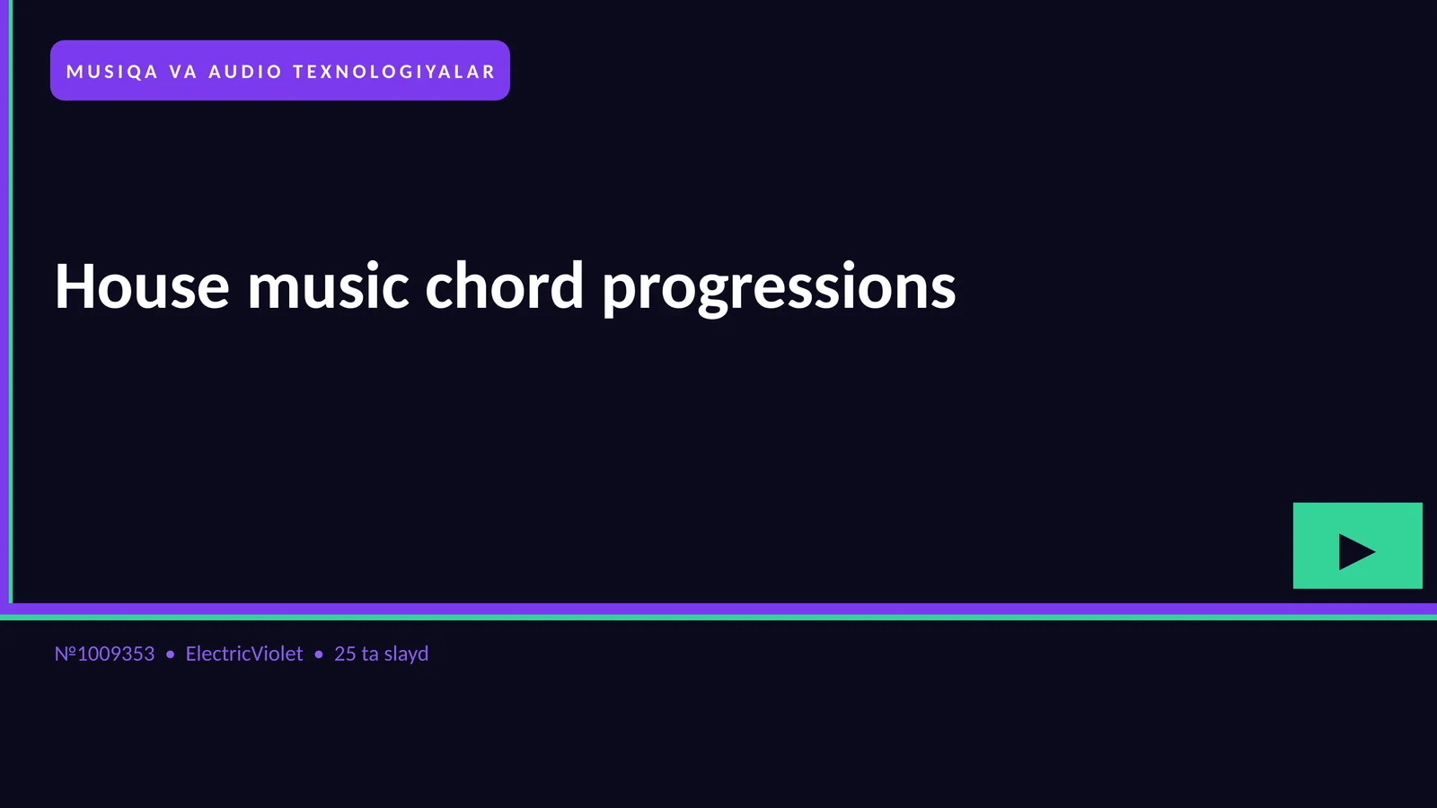 House music chord progressions